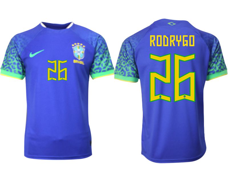 Men 2022 World Cup National Team Brazil away aaa version blue #26 Soccer Jersey->brazil jersey->Soccer Country Jersey
